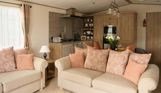 Internal of a caravan open plan living space