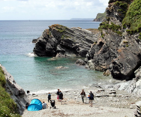 A small dog friendly cove with rocky headland