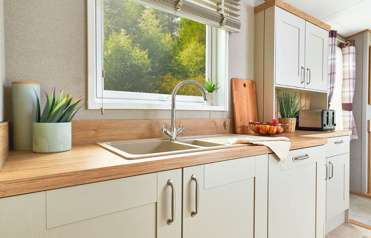 Internal of a caravan kitchen