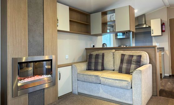 Internal of a caravan lounge