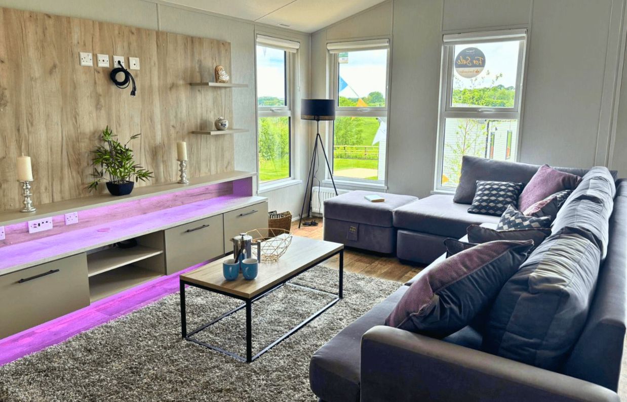 Internal of a lodge open plan lounge