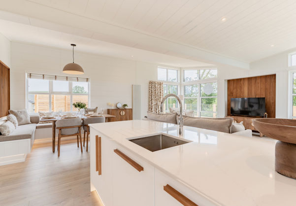 Internal of a luxury lodge open plan living space