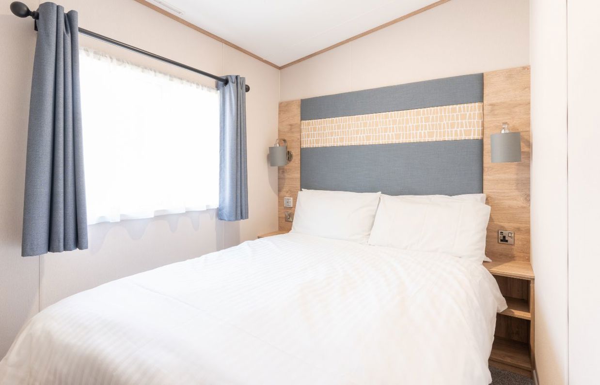 Internal of a caravan master bedroom