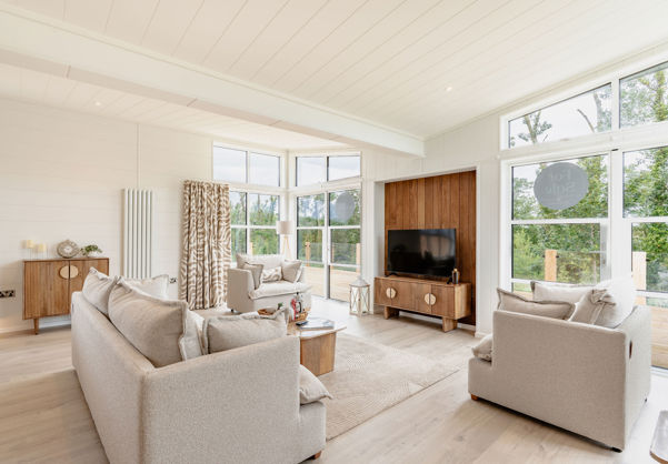 Internal of a luxury lodge open plan lounge