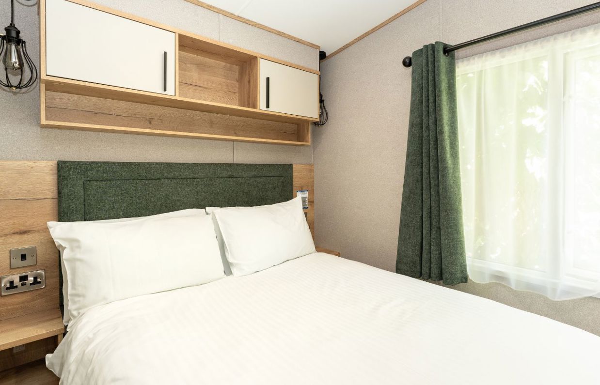 Internal of a caravan master bedroom