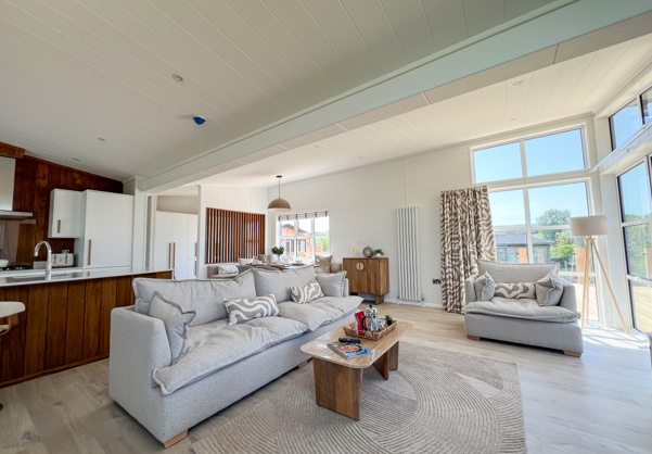 Internal of a luxury lodge open plan lounge