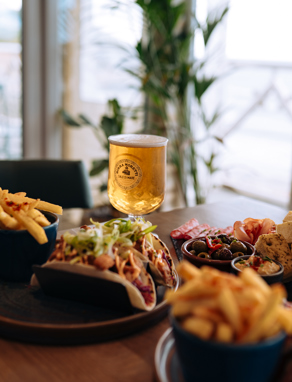 Close up of food on a table at The Drift
