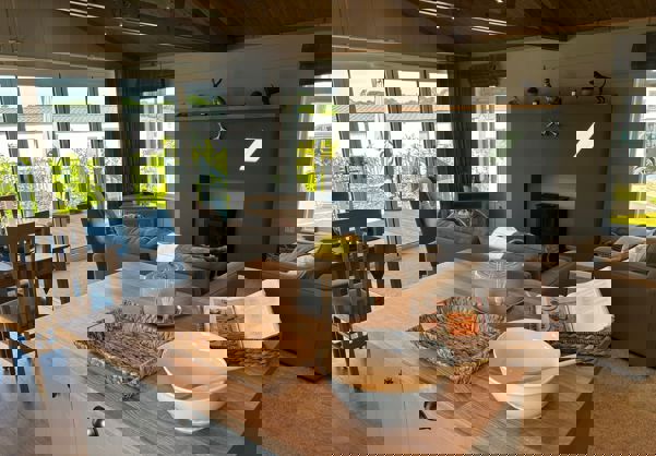 View of lounge from the modern country breakfast bar