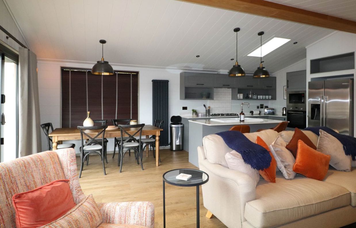 Internal of a luxury lodge open plan living space