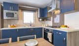 Internal of a caravan open plan kitchen