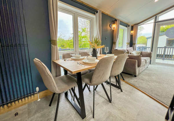 Internal of a caravan dining area