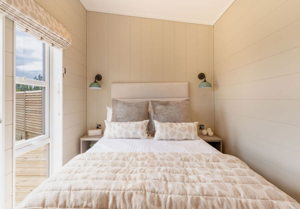 Internal of a luxury lodge double bedroom