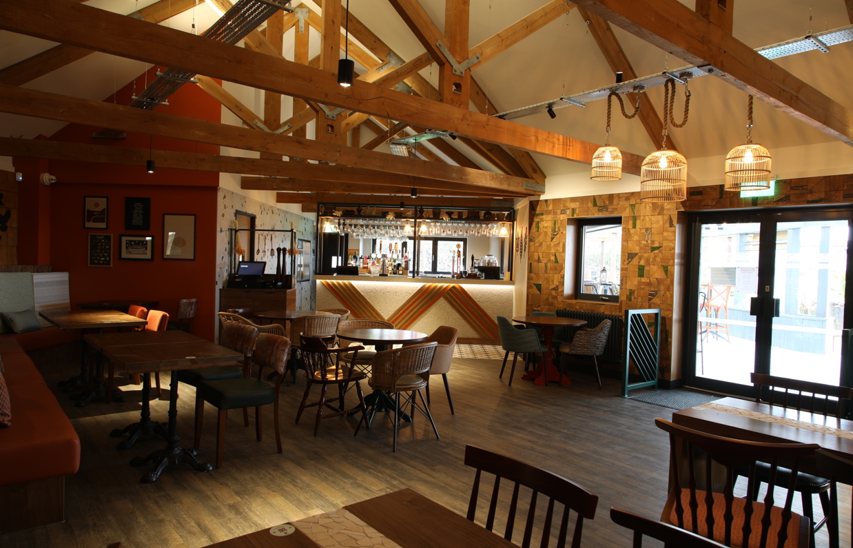 The internal of Stargazy Bar & Grill bar and tables and chairs