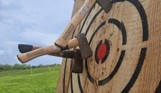 Three axes in a target board in a field