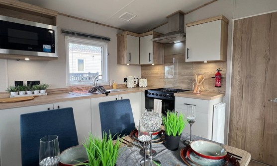 Internal of a Caravan Kitchen Diner