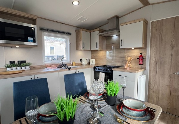 Internal of a Caravan Kitchen Diner