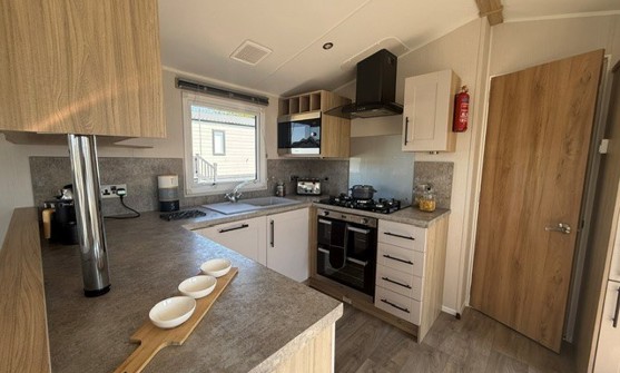 Internal of a caravan kitchen