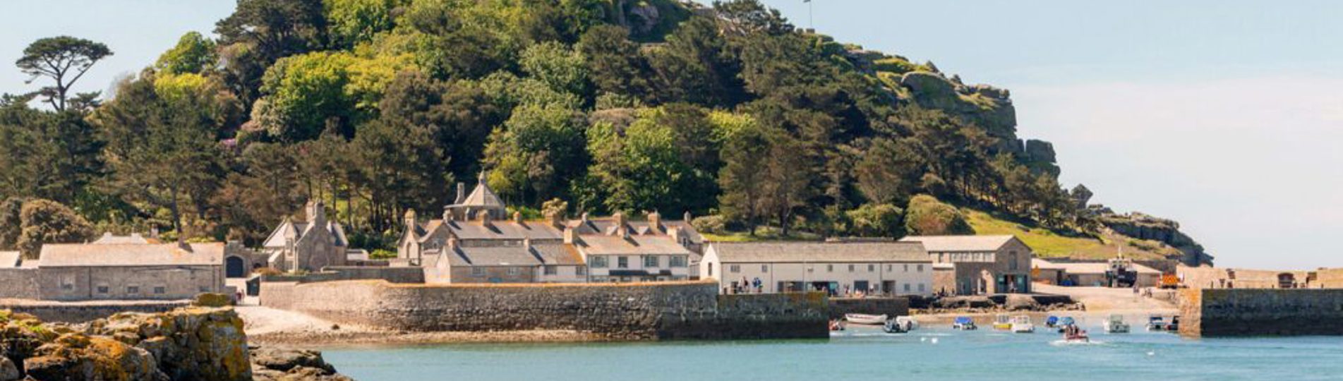 A striking castle atop a hill by the coast