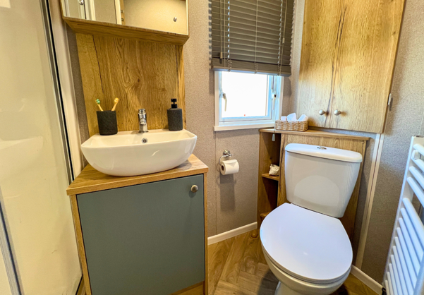 Internal of a caravan bathroom