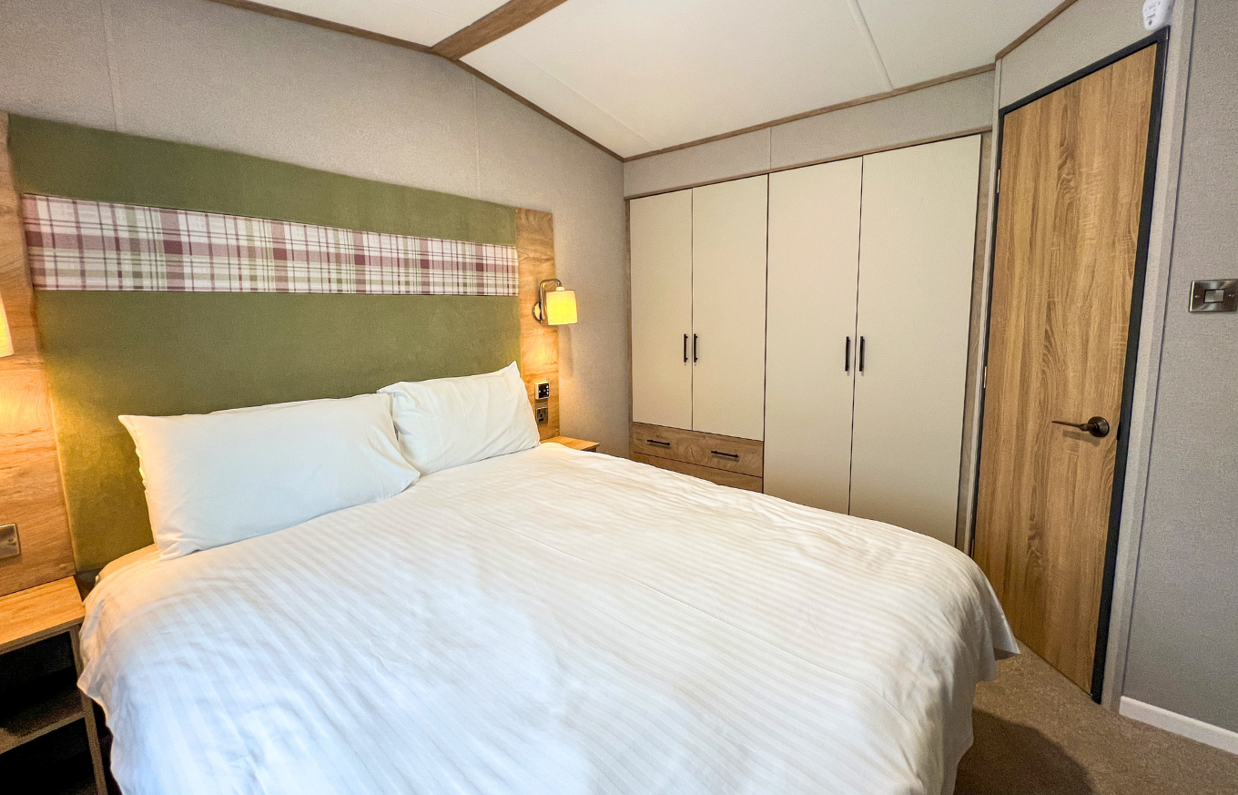 Internal of a caravan double bedroom