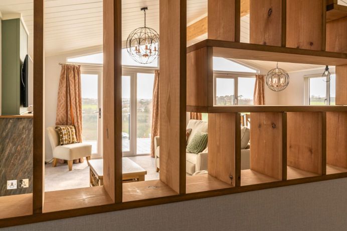 Internal of a luxury lodge open plan living space