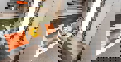 Internal of a Caravan Twin Bedroom