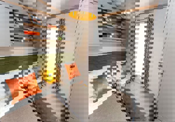 Internal of a Caravan Twin Bedroom