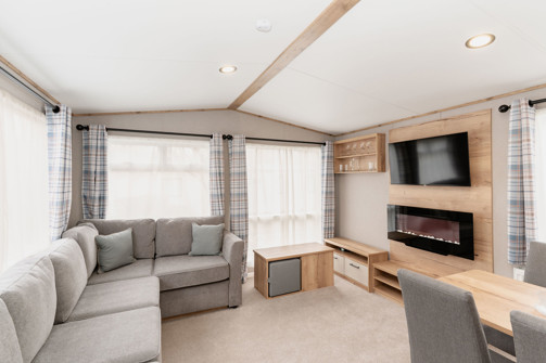 Internal of an accessible caravan lounge diner