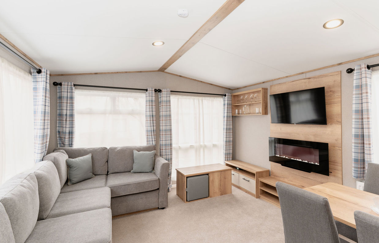 Internal of an accessible caravan lounge diner