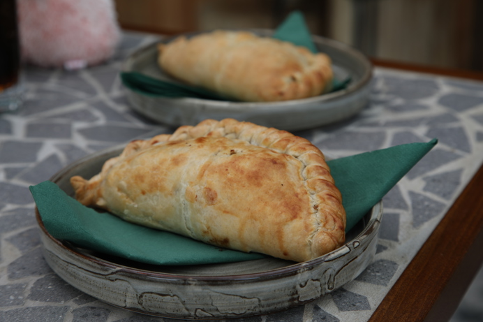 Plates of traditional Cornish Pasties