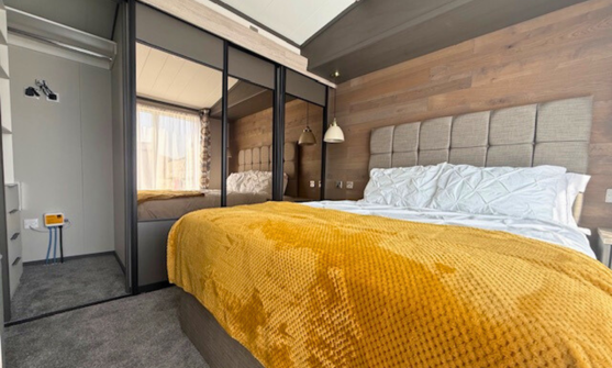 Internal of a lodge master bedroom