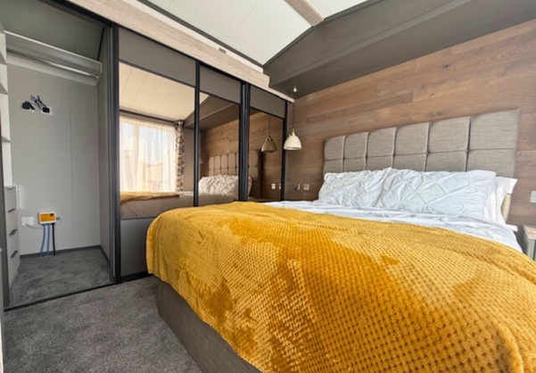 Internal of a lodge master bedroom