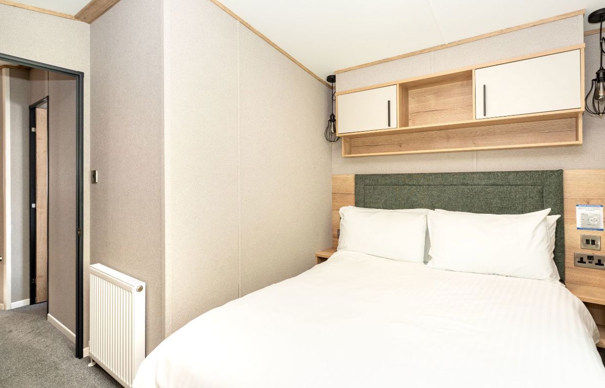 Internal of a caravan master bedroom