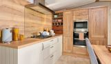Internal of a caravan open plan kitchen diner