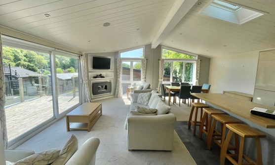 Internal of a luxury lodge open plan living space