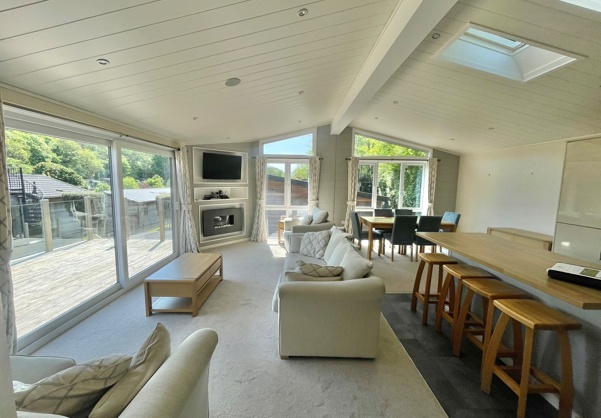 Internal of a luxury lodge open plan living space