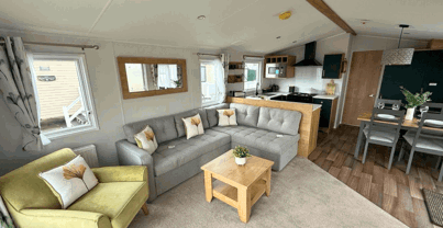 Internal of a holiday home open plan living space