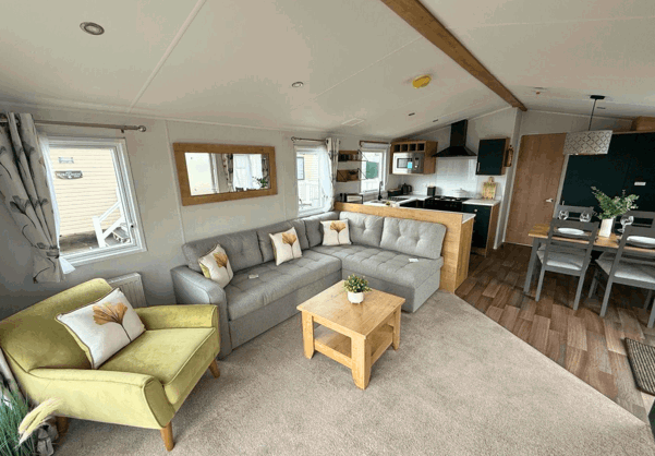 Internal of a holiday home open plan living space