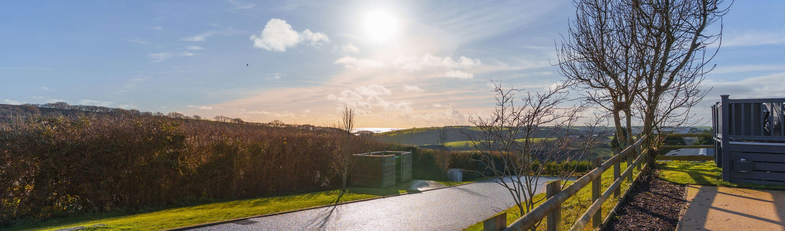 Views of the sea and surrounding countryside at winter