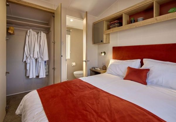 Internal of a Caravan Master Bedroom with Ensuite