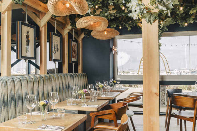 Inside of Salt Restaurant with Views of Portland Marina