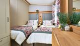 Internal of a caravan twin bedroom