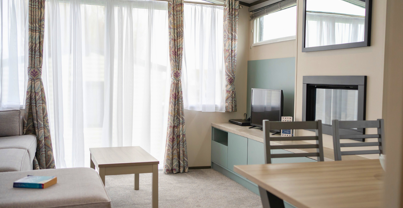 Internal of a caravan lounge diner