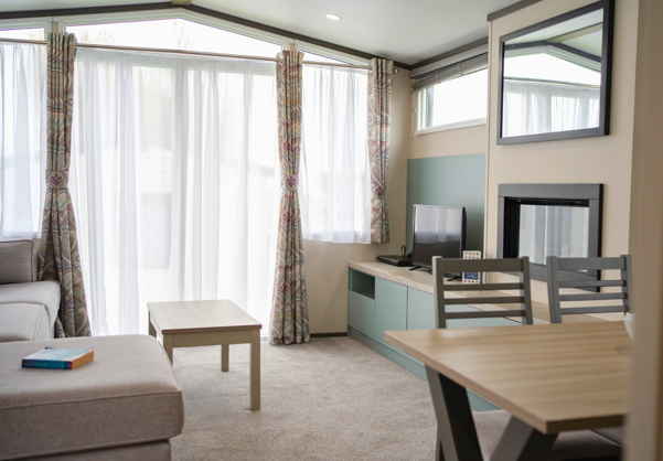 Internal of a caravan lounge diner