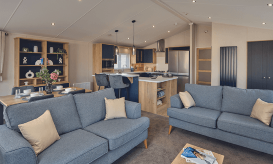 Internal of a lodge open plan living space