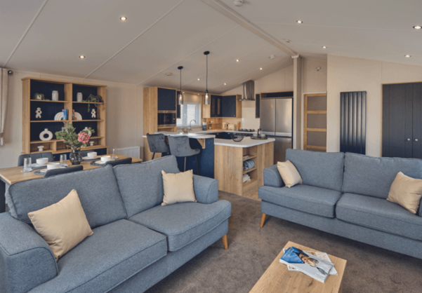 Internal of a lodge open plan living space