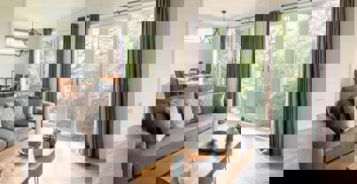 Bright Living Space With Double French Doors 