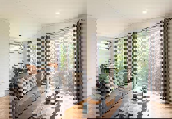 Bright Living Space With Double French Doors 