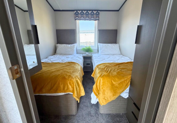 Internal of a lodge twin bedroom