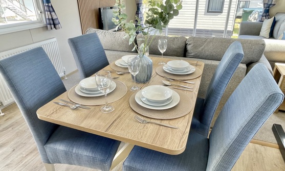 Internal of a caravan dining area